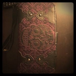 Lounge fly  embroidered wallet/ clutch